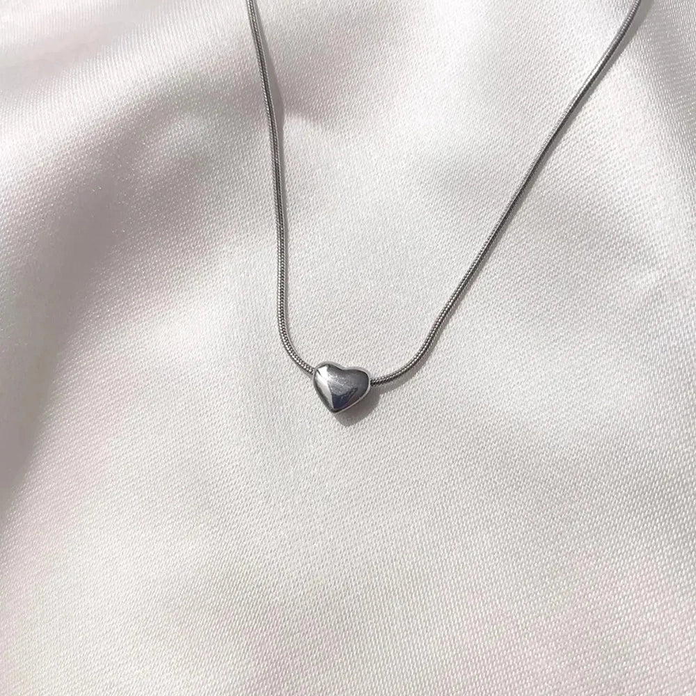 14 Ayar Altın Kaplama Çelik Mini Kalp Kolye