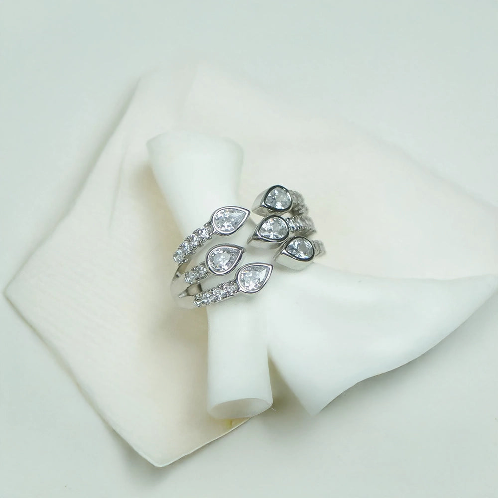 Altın Kaplama 6 Taşlı Sarmal Yüzük